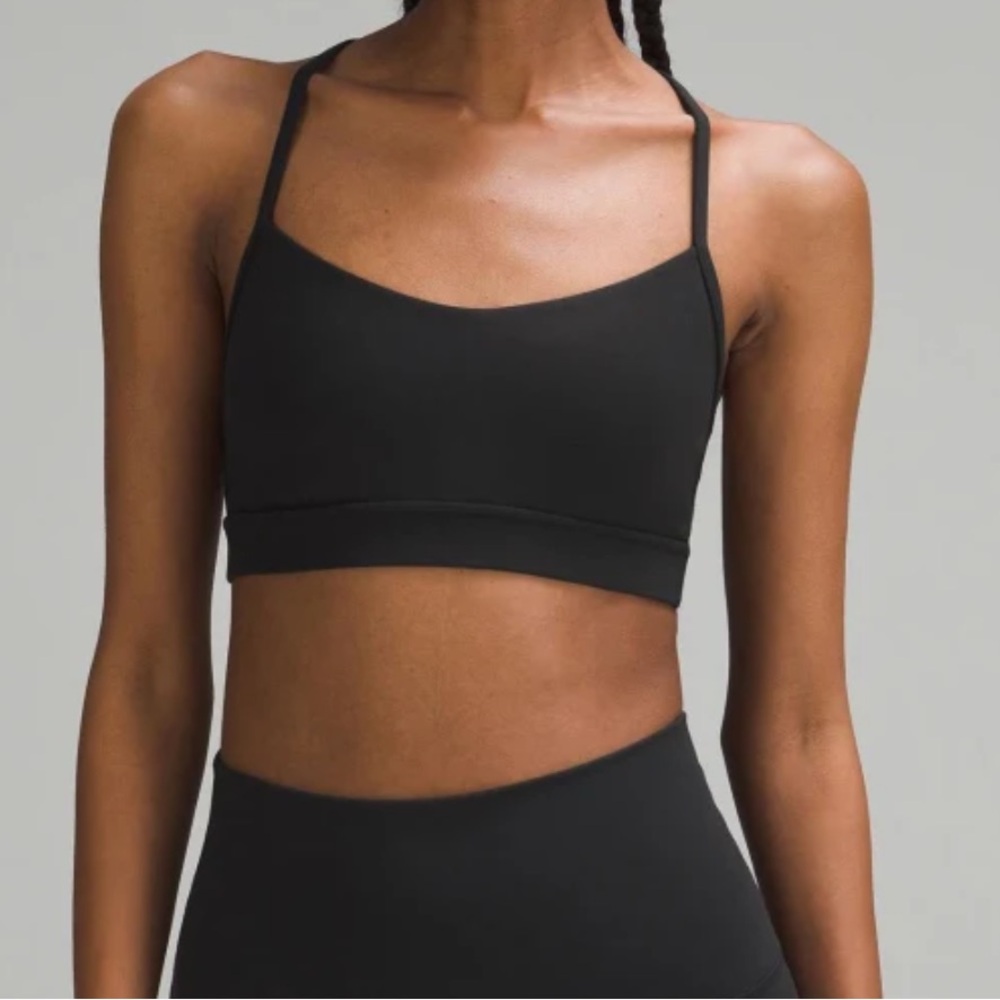 Lululemon Flow Y Bra Nulu Light Support Black Sports Bra Size 6